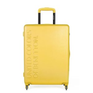 United Colors of Benetton Skořepinový cestovní kufr UCB Medium 60 l - žlutá