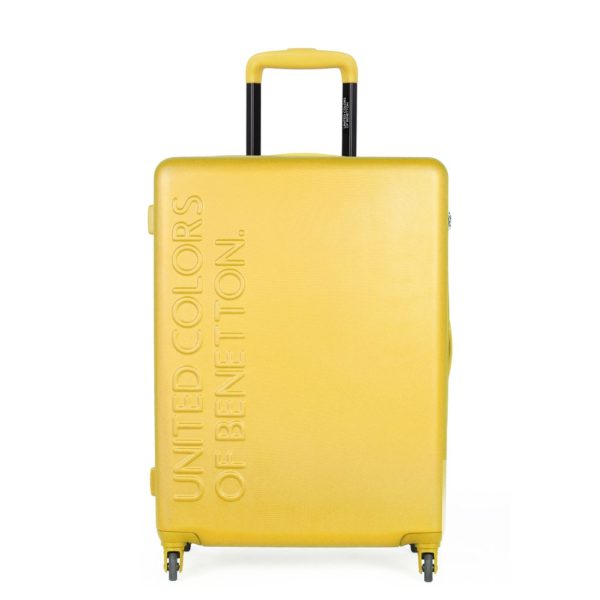 United Colors of Benetton Skořepinový cestovní kufr UCB Medium 60 l - žlutá