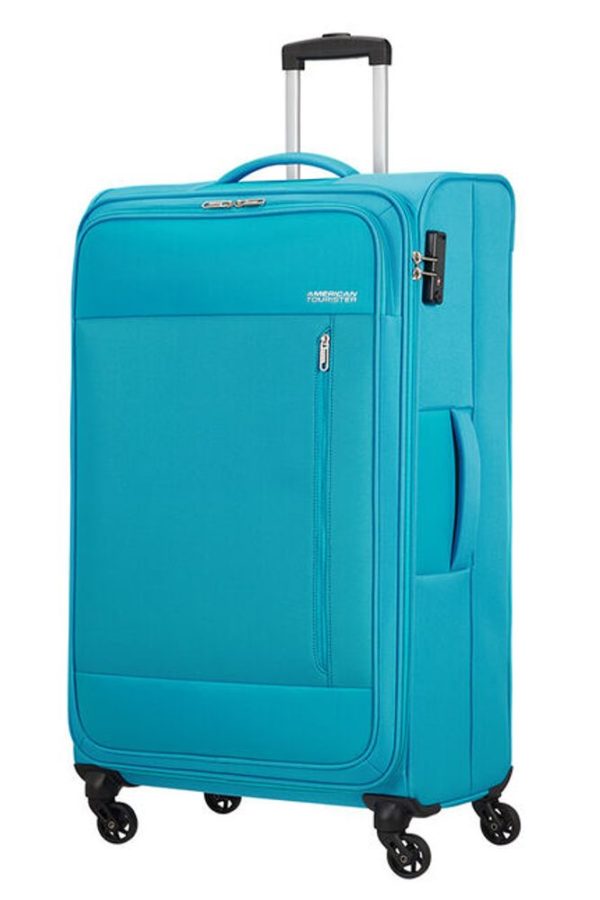 American Tourister Látkový cestovní kufr Heat Wave L 92 l - světle modrá