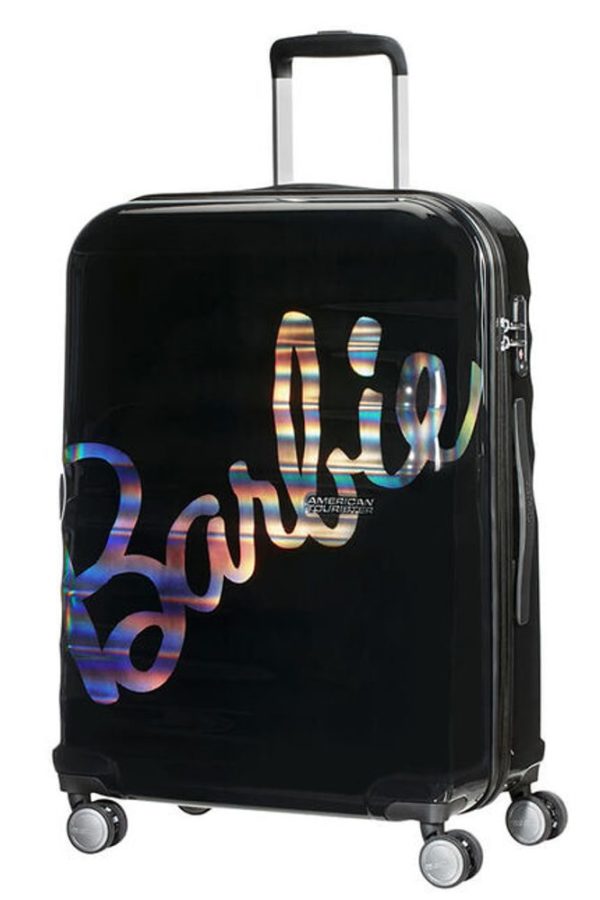 American Tourister Skořepinový cestovní kufr Wavebreaker Barbie Spinner 64 l - černá