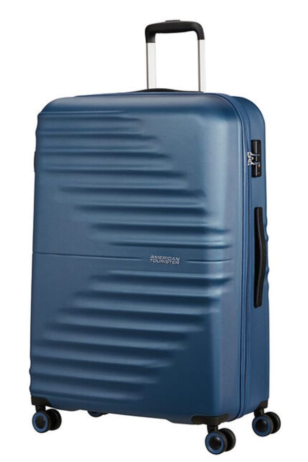 American Tourister Skořepinový cestovní kufr Wavetwister 94 l - tmavě modrá