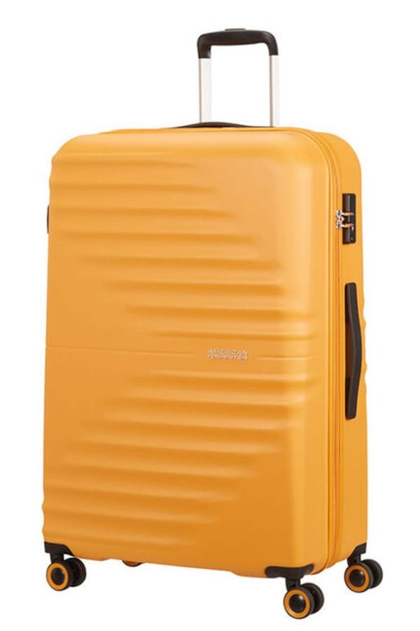 American Tourister Skořepinový cestovní kufr Wavetwister 94 l - žlutá