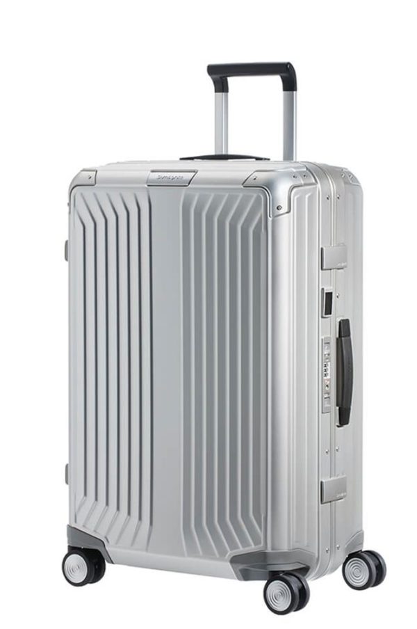 Samsonite Hliníkový cestovní kufr Lite-Box Alu M 71 l - stříbrná