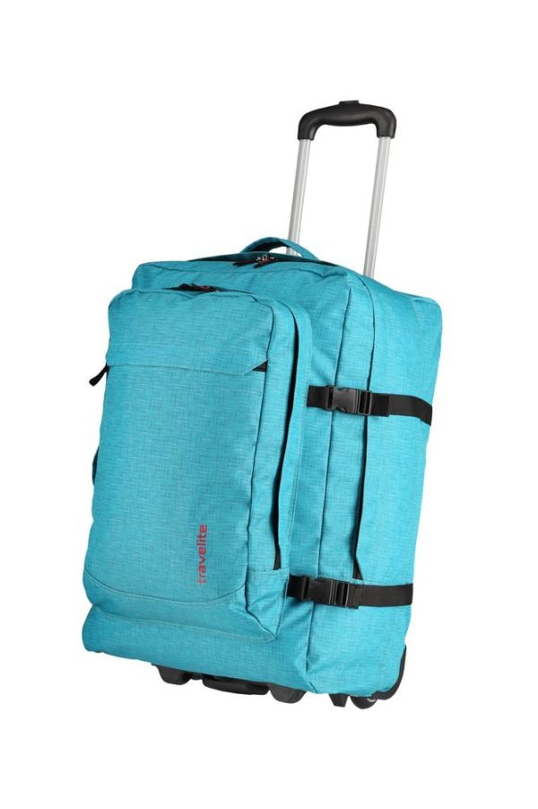 Travelite Cestovní taška na kolečkách Basics Turquoise print 46 l
