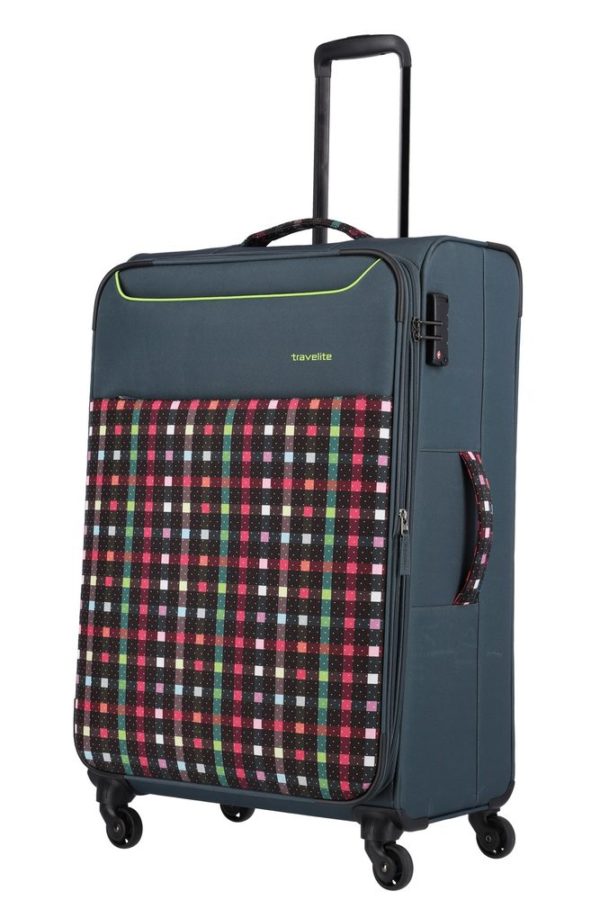 Travelite Látkový cestovní kufr Argon L Checked Pattern 92/99 l