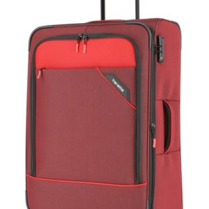 Travelite Látkový cestovní kufr Derby 4w L Red 102/115 l