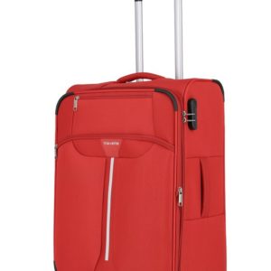 Travelite Látkový cestovní kufr Speedline 4w M Red 58/63 l