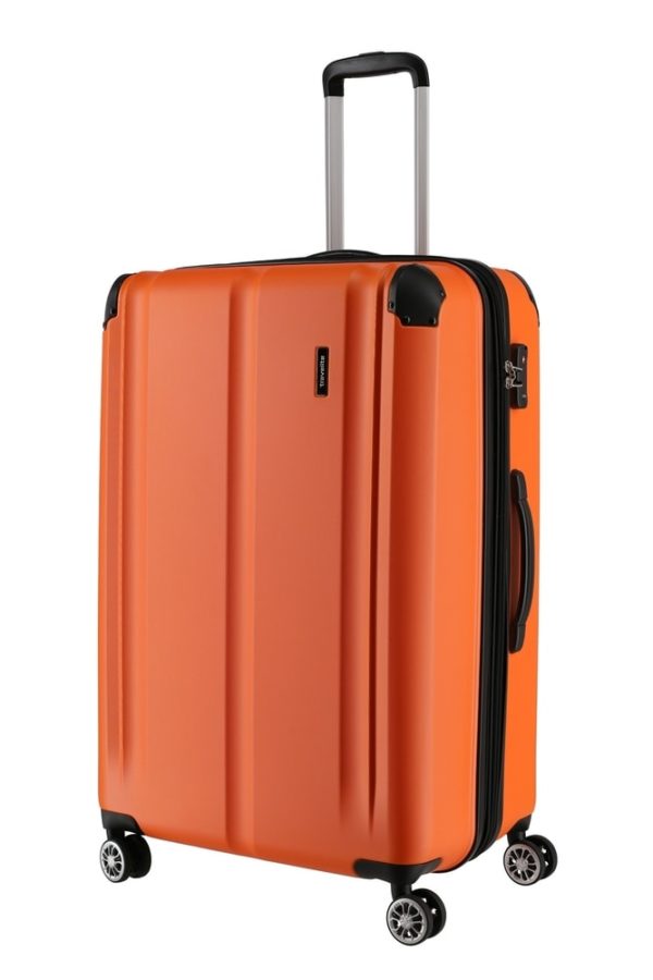 Travelite Skořepinový cestovní kufr City L Orange 113/124 l