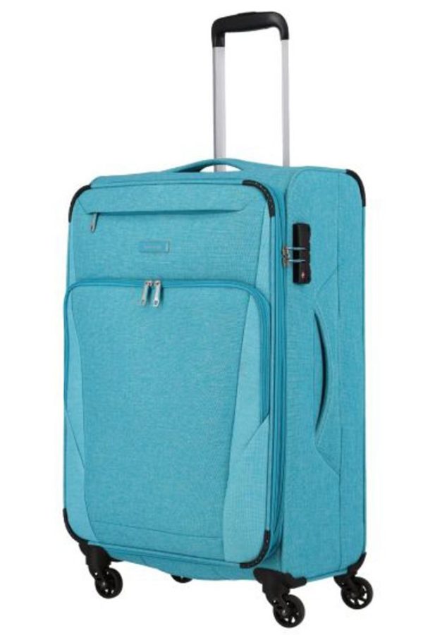 Travelite Velký cestovní kufr Jakku 4w L Turquoise 90/97 l