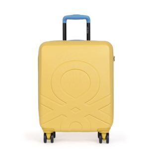 United Colors of Benetton Skořepinový cestovní kufr ULTRA LOGO Medium 60 l - žlutá