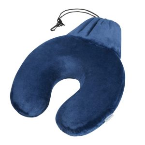 Samsonite Cestovní polštářek z paměťové pěny s kapsou - modrá