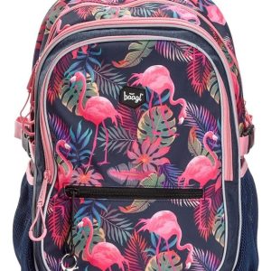 BAAGL Dívčí školní batoh Flamingo 25 l - růžová