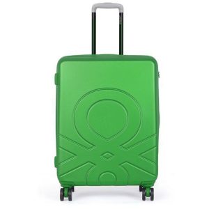 United Colors of Benetton Skořepinový cestovní kufr ULTRA LOGO Medium 60 l - zelená
