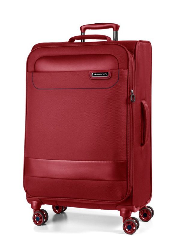 March Látkový cestovní kufr Tourer EXP L 104/117 l - červená