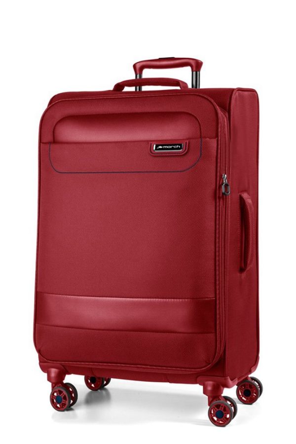 March Látkový cestovní kufr Tourer EXP M 70/83 l - červená