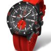 Silikonový řemínek Vostok Europe pro Almaz 6S11/320C260 - červený/černá spona - Image 3