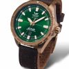 Vintage kožený řemínek Vostok Europe pro modely Almaz - hnědý/měděná spona - Image 3