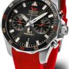Vostok Europe N-1 Rocket Chrono Line 6S21-225A618S - Hnědý silikonový řemínek - Image 3
