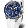 Vostok Europe Space Race Chrono Line 6S20-325A742S - Bílý silikonový řemínek (luminiscenční) - Image 3