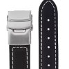 Kožený řemínek Junkers XL 22mm - černý/překlápěcí spona - Image 2