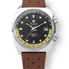 Nivada Grenchen Antarctic GMT - Black - Brown Leather White Stitching - Image 2