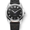 Nivada Grenchen Antarctic 35 mm - Black White Luminova - Brown Leather White Stitching - Image 3