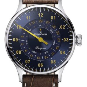 MeisterSinger Pangaea Day Date PDD917G - Tmavě hnědý kožený řemínek