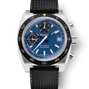 Nivada Grenchen Chronosport Blue Automatic - Rubber Tropic