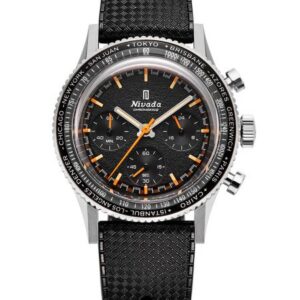Nivada Grenchen Chronoking Mecaquartz - Inter. Bezel - Black Rubber Tropic