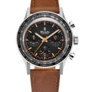 Nivada Grenchen Chronoking Mecaquartz - Inter. Bezel - Brown Leather