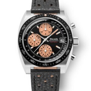 Nivada Grenchen Chronosport Mecaquartz Salmon - Black Racing Strap