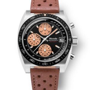 Nivada Grenchen Chronosport Mecaquartz Salmon - Brown Racing Strap