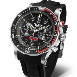 Vostok Europe Batiscafos Grand Chrono 6S21-511A771 - Černý silikonový řemínek