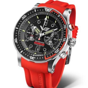 Vostok Europe Batiscafos Grand Chrono 6S21-511A771 - Červený silikonový řemínek