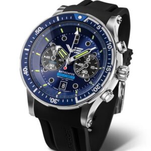 Vostok Europe Batiscafos Grand Chrono 6S21-511A772 - Černý silikonový řemínek
