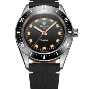 Nivada Grenchen Aquamar Black - Black Leather White stitching