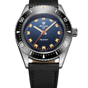 Nivada Grenchen Aquamar Blue - Black Leather
