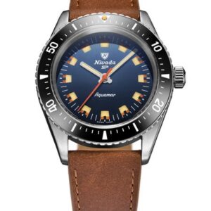 Nivada Grenchen Aquamar Blue - Brown Leather