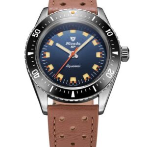 Nivada Grenchen Aquamar Blue - Brown Racing Strap