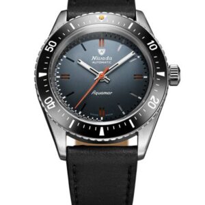 Nivada Grenchen Aquamar Grey - Black Leather