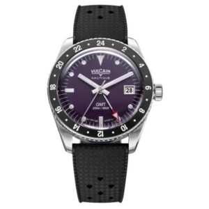 Vulcain Skindiver GMT - Purple - Rubber Tropic