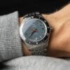 Nivada Grenchen Aquamar Grey - Black Leather White stitching - Obrázek 3