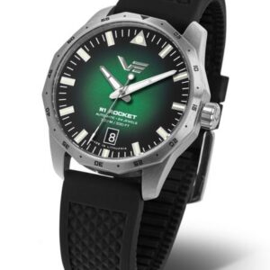 Vostok Europe N-1 Rocket Compact Automatic NH35-125A749S - Černý silikonový řemínek