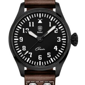 Biatec Corsair Vintage 02 - Tmavě hnědý kožený pilot řemínek