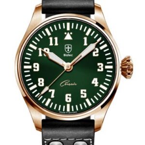 Biatec Corsair Vintage 04 - Černý kožený pilot řemínek