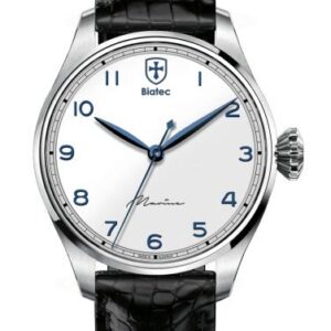 Biatec Marine 03 N - Černý kožený řemínek se vzorem aligátora