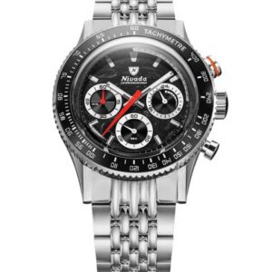 Nivada Grenchen Chronoking Mecaquartz Racing Black - Inter. Bezel - Beads of Rice