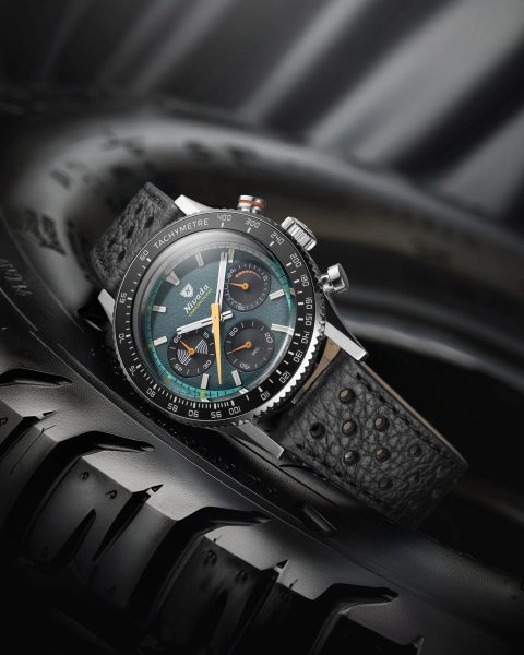 Nivada Grenchen Chronoking Mecaquartz Racing Green - Inter. Bezel - Black Rubber Tropic - Obrázek 3