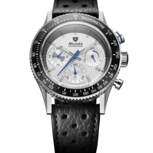 Nivada Grenchen Chronoking Mecaquartz Racing Grey - Inter. Bezel - Black Racing Strap