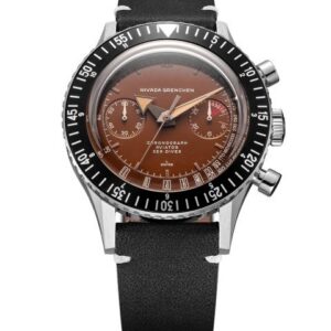 Nivada Grenchen Chronomaster Tropical 41mm - Black Leather White Stitching
